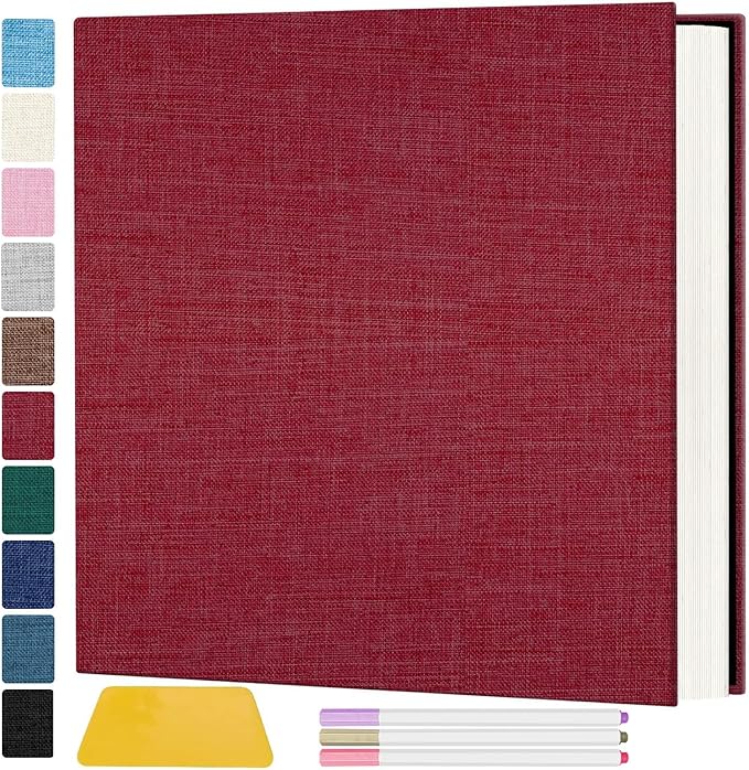 Zesthouse Photo Album Self Adhesive Pages, 60 Pages Magnetic Scrapbook Albums with Sticky Page, Photos Album Holds 8x10 & 5X7 & 4x6 & 6x8 & 3x5, Large Picture Book Ideal Gift for Family Wedding Baby