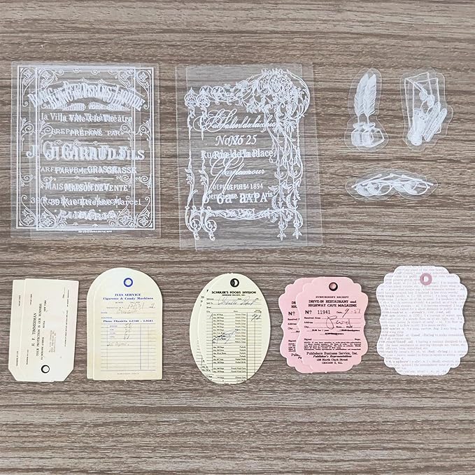 200PCS Vintage Scrapbooking Supplies Pack for Junk Journal Planners Decoupage Paper Scrapbook Stickers Aesthetic Cottagecore Collage Craft Album (Handwritten letters)