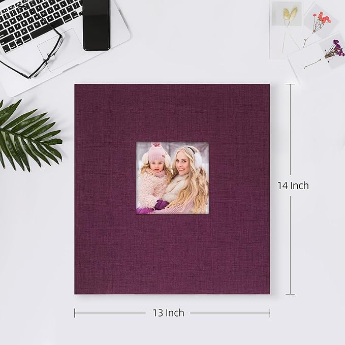 Mublalbum Photo Album 4x6 600 Photos Linen Cover Large Picture Book Holds Horizontal and Vertical Pockets for Wedding Family Anniversary and Baby (Purple)