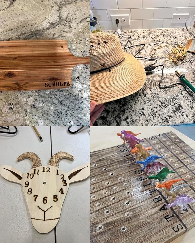 Arokimi 1/2" Wood Burning Letter Kit, 36 Pcs Alphabet and Number Branding Iron Stamps for Wood Leather Hats BBQ Bread, with an 80W Electric Branding Iron