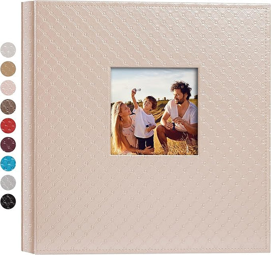 Mublalbum Leather Photo Album 4x6 1000 Photos Large Capacity Picture Book with Horizontal and Vertical Pockets for Baby Wedding Anniversary and Family (Pink)