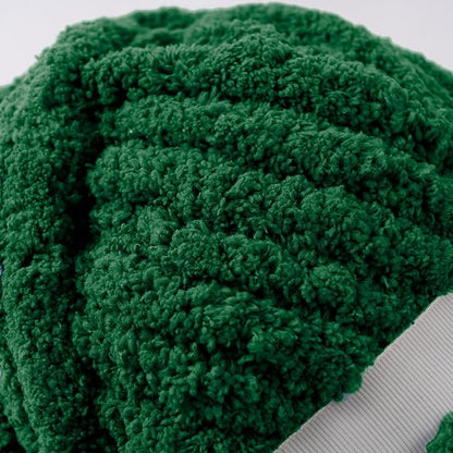 Green Jumbo Chunky Chenille Yarn for Crocheting, Thick Plush Yarn for Hand Knitting Blankets, Super Soft Bulky Yarn for DIY Projects, 2 Jumbo Pack