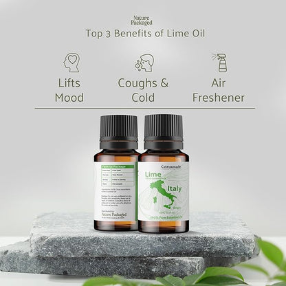 Nature Packaged Lime Essential Oil - Direct from Citrusmade in Sicily- Pure Essential Oils for Diffusers and Aromatherapy in The Mediterranean - 100% Pure Therapeutic Grade (2LBS)