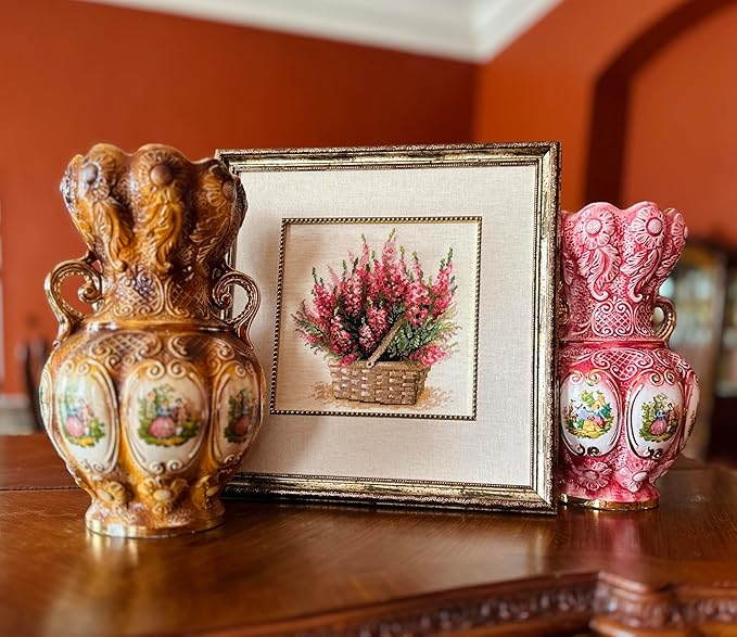 RIOLIS - Scottish Heather 1324, Cross Stitch Kits 9.75"x9.75", Cross Stitch Kits for Adults, Counted Cross Stitch Kits, Embroidery Kit for Beginners & Advanced, Floral Crossstitching Kits