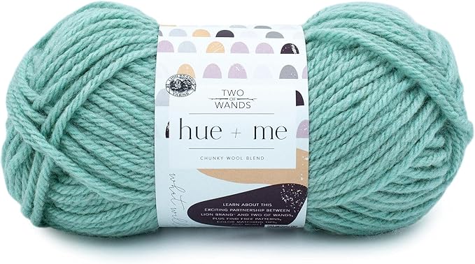 Lion Brand Yarn, Hue + Me Chunky Yarn for Crocheting, Knitting, and Crafts, Sea Glass, 1 Pack