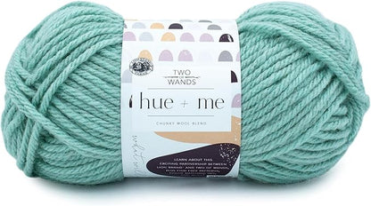 Lion Brand Yarn, Hue + Me Chunky Yarn for Crocheting, Knitting, and Crafts, Sea Glass, 1 Pack