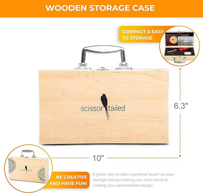 Premium Wood Burning Kit 43PCS, Dual Power Mode Wood Burner Pen Tool with 36Tips & Accessories All In A Wood Storage Case - Complete Gift For An Effortlessly Mastering The Art Of Pyrography