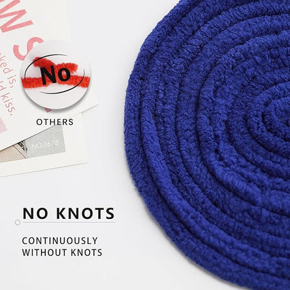 Chenille Yarn for Crocheting & Knitting 880 Yards, Soft Thick Fluffy Bulky Blanket Yarn, 4 Pack of 10.5oz(Dark Blue)