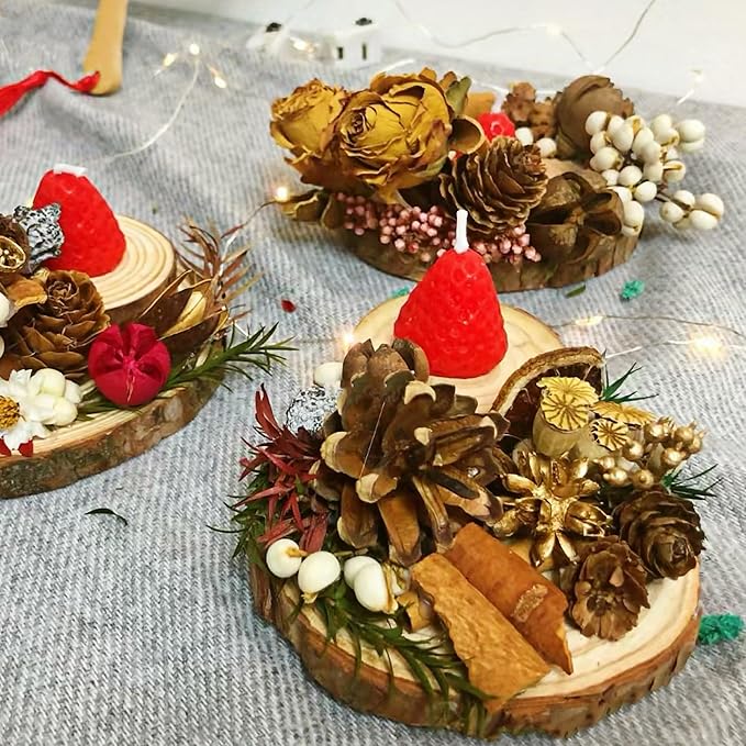 8 Pcs Large Unfinished Wood Slices, 6-7 Inches Wood Slabs for Centerpieces Natural Wooden Circle, DIY Wood Centerpieces for Tables Wedding Party Door Sign Decor