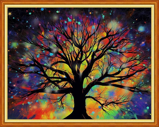 Dooxvey Cross Stitch Kit for Adult Beginners - Moonlight Tree 16x20 inch Pattern
