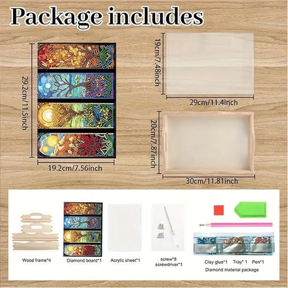 SHLUHA Diamond Art Kits for Adults Wooden Serving Trays with Handle Food Tray for Breakfast Home Decor Gift