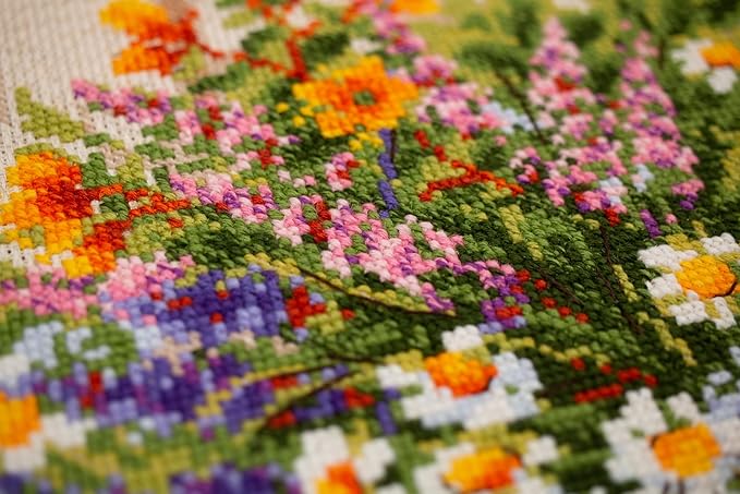 RIOLIS - Summer Tea 2020, Cross Stitch Kits 9½"x11¾, Cross Stitch Kits for Adults, Counted Cross Stitch Kits, Embroidery Kit for Beginners & Advanced, Floral Crossstitching Kits