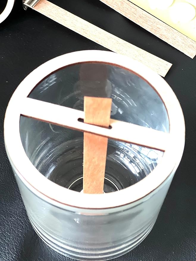 Wooden wick holder, Wick Centering Tool for Single Wooden Wick Candle, 1-Wooden Wick Stabilizer, Wooden Wick Holder, Wick Stabilizer for Candle Making (3")