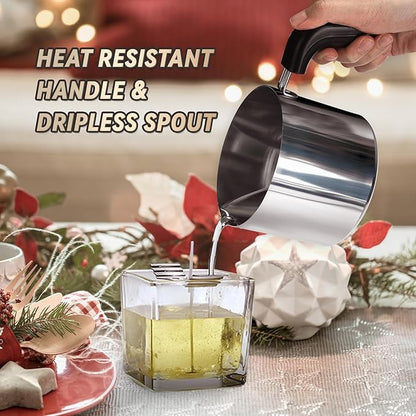 TCFUNDY Candle Wax Melter Making Pot, 1L Electric Candle Maker 200W, with Digital Temperature Display, with Aluminum Pour Pot