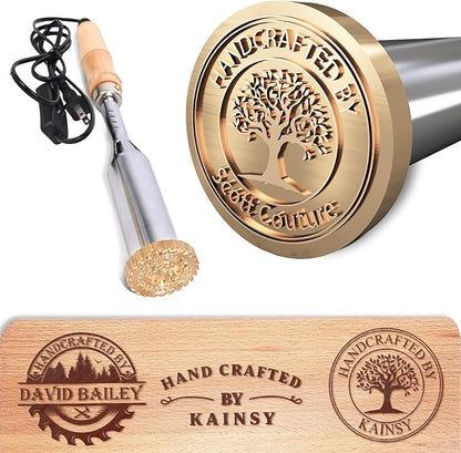 KAINSY Custom Electric Branding Iron for Wood, Personalized Logo Metal Branding Iron for Wood Burning Stamp Leather Food, Personalized Gifts for Weddings Party & Handcrafted Design(3Inches, 300W)