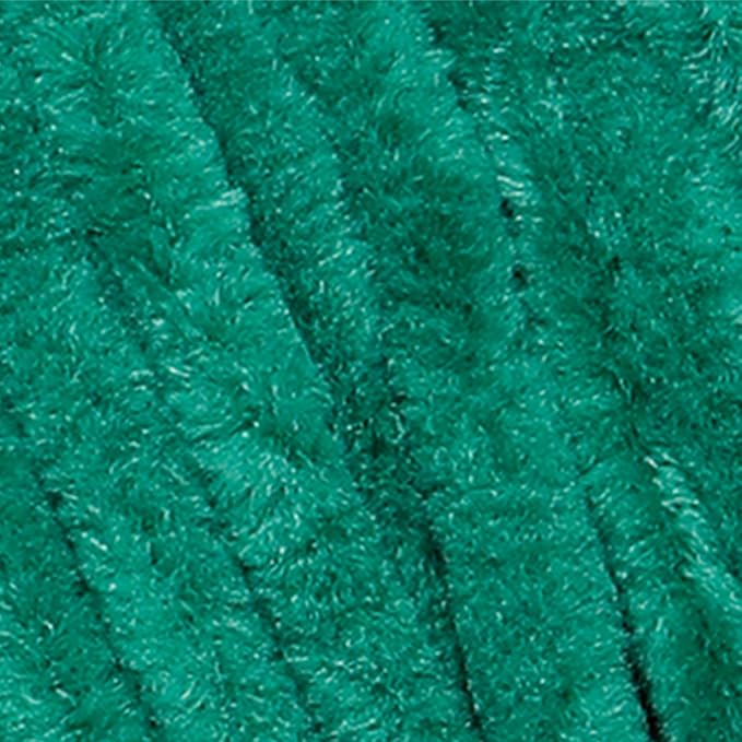 Estako Velvet (3- Skeins Pack) Chenille Blanket amigurumi Yarn for Crocheting and Knitting Super Bulky 3x100 gr (3x132 yds) (1920 - Benetton Green)