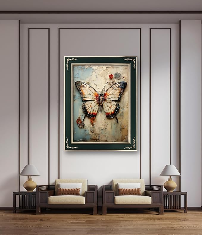 Leczany Cross Stitch Stamped Kit for Beginner - Beautiful Butterfly | DIY Embroidery Starter Patterns Craft Kit Needlepoint for Adults | 11CT, 3 Strands | 13x17.7 inches