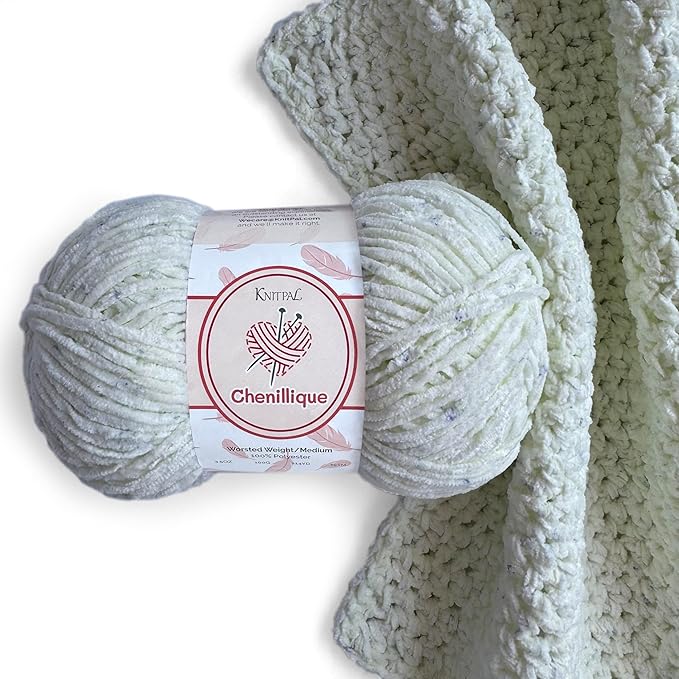 Chenillique Velvet Chenille Yarn for Crocheting, 4-Pack (856Yds / 400G), Free Patterns, Beginners Friendly - Soft Baby Yarn for Knitting Baby Blanket - #4 Medium Worsted Weight - Creamy Delight