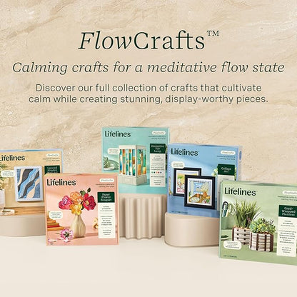 Lifelines FlowCrafts, Paper Flower Bouquet - Create a 5-Flower Bouquet with 80+ Petals, 2 Leafy Sprigs & Elegant Vase - Sensory Arts & Crafts Kit for Teens & Adults - Paper Decorations
