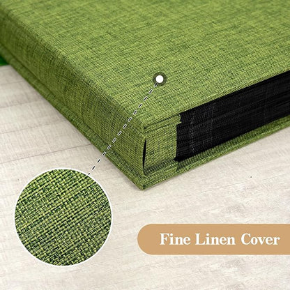 potricher Small Photo Album 4x6 300 Photos Linen Cover Picture Photo Book for Family Wedding Anniversary Baby Vacation (Green,300 Pockets)