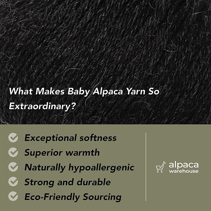 100% Baby Alpaca Yarn Wool Set of 3 Skeins (150 Grams) DK Weight - Made in Peru - Heavenly Soft and Perfect for Knitting and Crocheting (Charcoal Gray, DK)