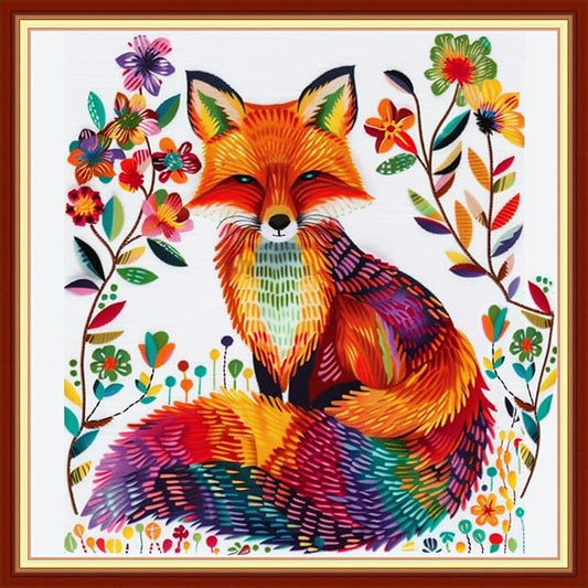 Funchey Stamped Cross Stitch Kits, DIY Cross Stitch Pattern for Adults Beginners Needlepoint Kits Embroidery Kit Arts and Crafts 11CT-Colorful Cat 18x18 inchs