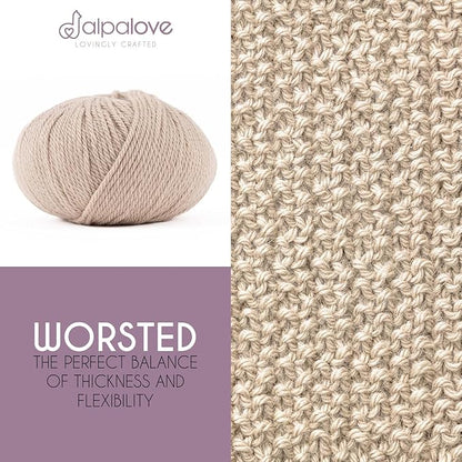 Worsted Set (6 x 1.75 oz) Super Soft Baby Alpaca Knitting Yarn Beige 656 Yards