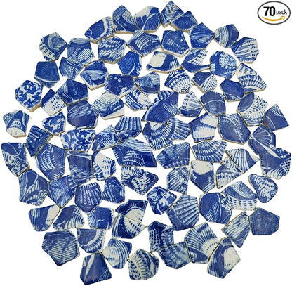 1.1 LB Porcelain Ceramic Mosaic Tiles,Broken Irregular Mosaic Tiles for DIY Craft Floor,Kitchen,Pool, Flower Pots Mosaic Making Supplies (Porcelain 04)
