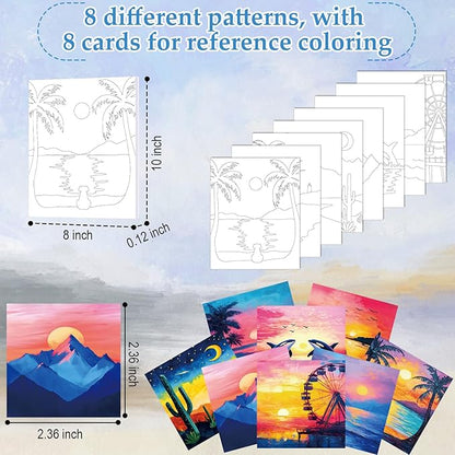 Cholemy 36 Pcs Valentine Paint and Sip Kit for Adults 8''x10'' Pre Drawn Canvas for Painting DIY Afro Acrylic Painting Kit Wood Easel Brushes Date Night Bulk for Party Gifts