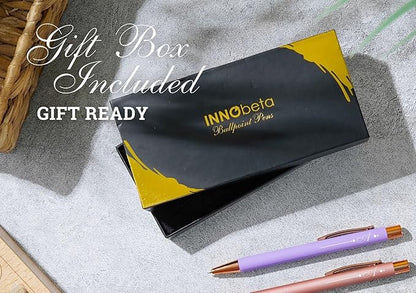 InnoBeta Monogrammed Gifts Ballpoint Pen Set of 4, Initial Letter Gifts for Housewarming, Birthday, Thanksgiving, Christmas - H
