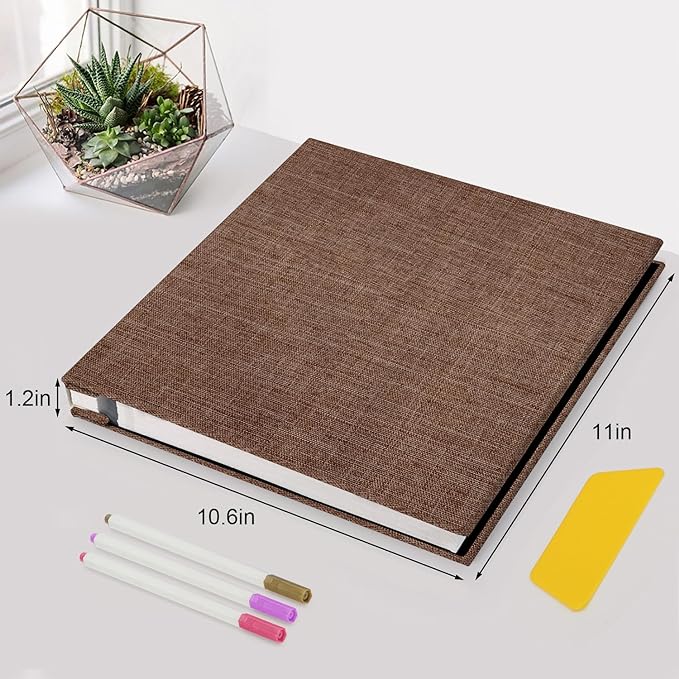 Zesthouse Photo Album Self Adhesive Pages, 60 Pages Magnetic Scrapbook Albums with Sticky Page, Photos Album Holds 8x10 & 5X7 & 4x6 & 6x8 & 3x5, Large Picture Book Ideal Gift for Family Wedding Baby