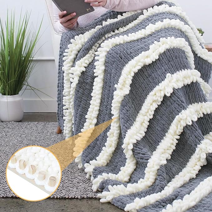55 Inch Chunky Knitting Blanket Loom - Custom Thick Yarn Knitting Loom, Foldable and Portable Chunky Blankets Extra Large Loom