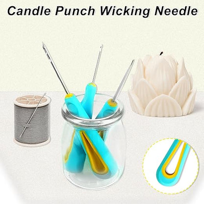 Punching Pin Wick Tool for Candle with Non-Slip Rubber Grip Round Hole Taper Hand Drill
