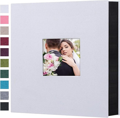 Mublalbum Photo Album 4x6 1000 Photos Linen Cover Large Picture Book Holds Horizontal and Vertical Pockets for Wedding Family Anniversary and Baby (White)