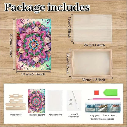 SHLUHA Diamond Art Kits for Adults Wooden Serving Trays with Handle Food Tray for Breakfast Home Decor Gift (TT009)