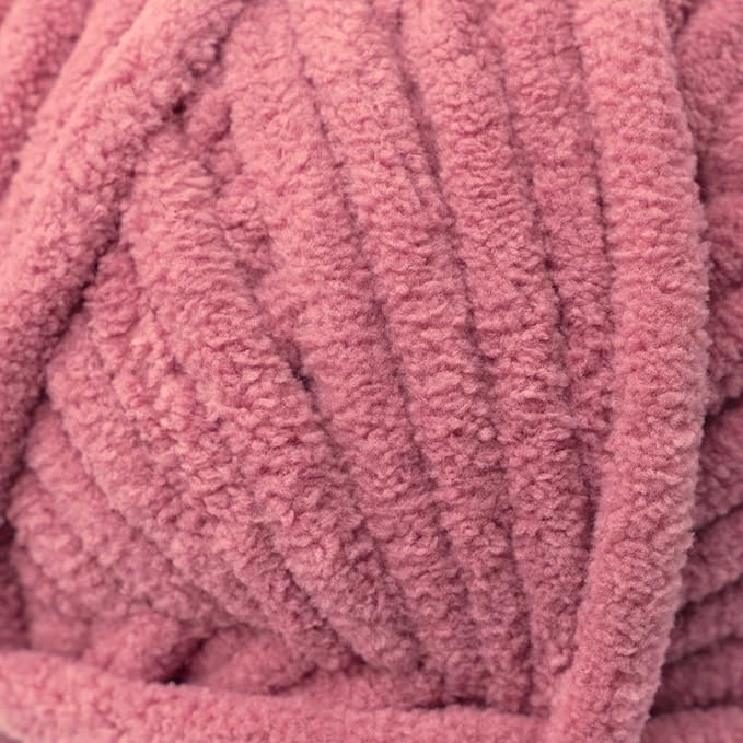 Okey Dokeys 300g Jumbo Velvet Chenille Yarn 7 Jumbo – Plush, No-Fray, Durable Plushies, Posh Soft Crochet Projects Beginner Friendly (130 yds) (Rosey Posey Pink (103), 1 Pack (17.90/Skein))