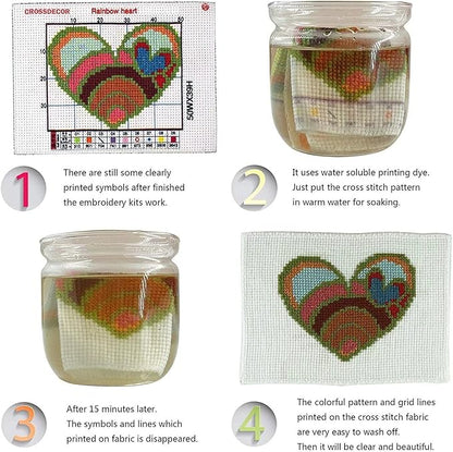 Cross Stitch Kits for Beginners,Owl Pattern Crossstitching Preprinted Kits DIY Needlepoint Embroidery Craft Kits 11CT 3 Strands-9.5×11 inch