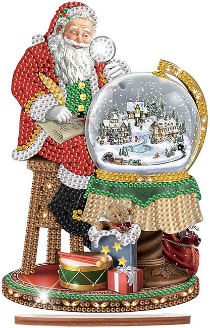 Tontut Diamond Painting Desktop Decoration, Father Christmas 5D DIY Special Diamond Art Decoration Kit for Adults, Office Desktop or Christmas Holiday Arrangement Crafts
