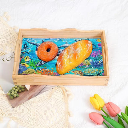 DOTSOPS Diamond Art Kits for Adults Diamond Painting Serving with Handle Dot Art DIY Crafts for Beginners Women in Party Kitchen Decor 7.8x11.8Inches