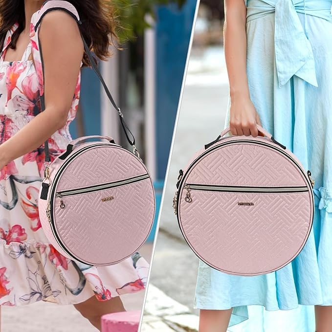 | Round Embroidery Bag(Empty) - Embroidery Storage Bag -Cross Stitch Supplies Organizer with Multiple Pockets for Embroidery Kits, Cross Stitch Suppliers, Embroidery Floss (Bag Only)