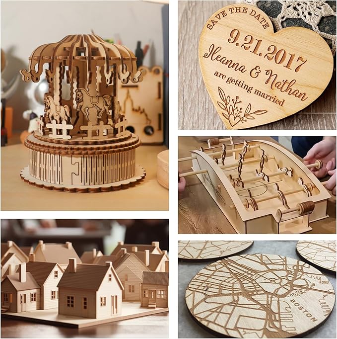 12 Pack Basswood Sheets 1/16"x12"x12", Balsa Wood Sheet for Laser Cutting and Engraving,Thin Plywood Board Unfinished Wood for Crafts, DIY Ornaments and Architectural Model, Wood Burning.