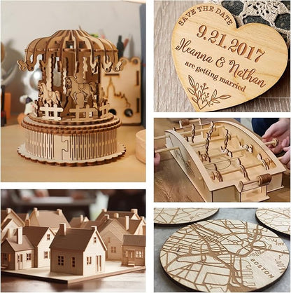 20 Pack Basswood Sheets 16"x16"x1/8", 3mm Basswood for Laser Cutting and Engraving,Thin Plywood Board Unfinished Wood for Crafts, DIY Ornaments and Architectural Model, Wood Burning.