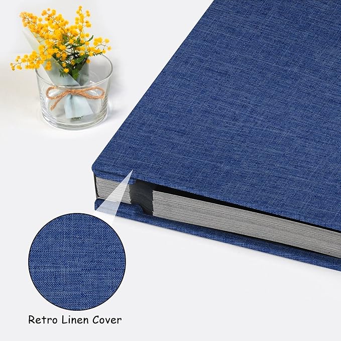 Zesthouse Photo Album Self Adhesive Pages, 60 Pages Magnetic Scrapbook Albums with Sticky Page, Photos Album Holds 8x10 & 5X7 & 4x6 & 6x8 & 3x5, Large Picture Book Ideal Gift for Family Wedding Baby