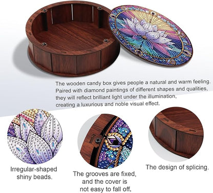 DIY Diamond Painting Fruit Bowl Storage Box, Lotus Water Diamond Decorated Tray Handicraft Set, for Desktop Item Storage, Multifunctional Creative Craft Gift