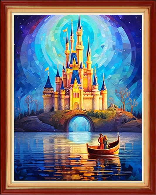 Dooxvey Cross Stitch Kits for Adults Stamped Full Range of Embroidery Starter Kits for Beginners 11CT Printed Cross Stitch Patterns Needlepoint Kits Stamped Crossstitching-Magic Castle 16x20 inch