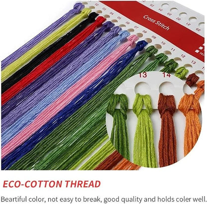 Dooxvey Cross Stitch Kits for Adults Beginners,Full Range of Cross-Stitch Stamped Kits Needlepoint Kits for Beginners Embroidery Kits 11CT Cross Stitch Patterns-Magic Castle 18x18 inch