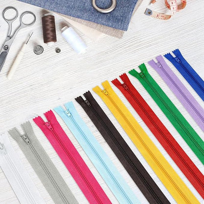 Invisible Zippers for Sewing, DOITEM 15pcs 30cm/12 Inch Invisible Multicolor Nylon Coil Zippers for Sewing and Crafts 15 Colors