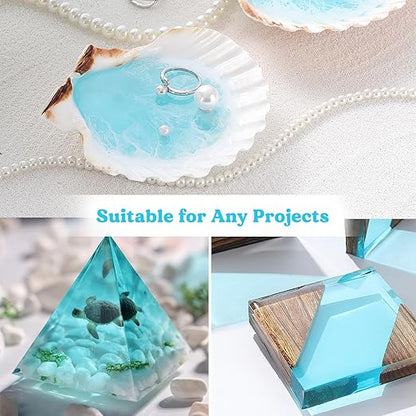 LET'S RESIN EPOXY RESIN Turquoise Epoxy Resin,44OZ Bubble Free & High-Gloss Epoxy Resin Kit,Self Leveling Resin and Hardener for Ocean Art Crafts,Jewelry Making,Resin Molds