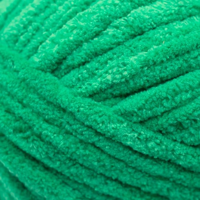 Okey Dokeys 300g Jumbo Velvet Chenille Yarn 7 Jumbo – Plush, No-Fray, Durable Plushies, Posh Soft Crochet Projects Beginner Friendly (130 yds) (Touch Some Grass Green (116), 1 Pack (17.90/Skein))
