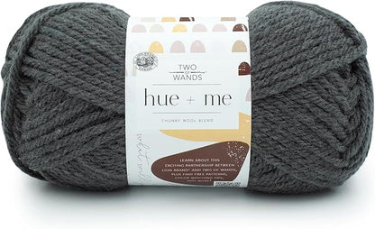 Lion Brand Yarn, Hue + Me Chunky Yarn for Crocheting, Knitting, and Crafts, Smoke, 1 Pack